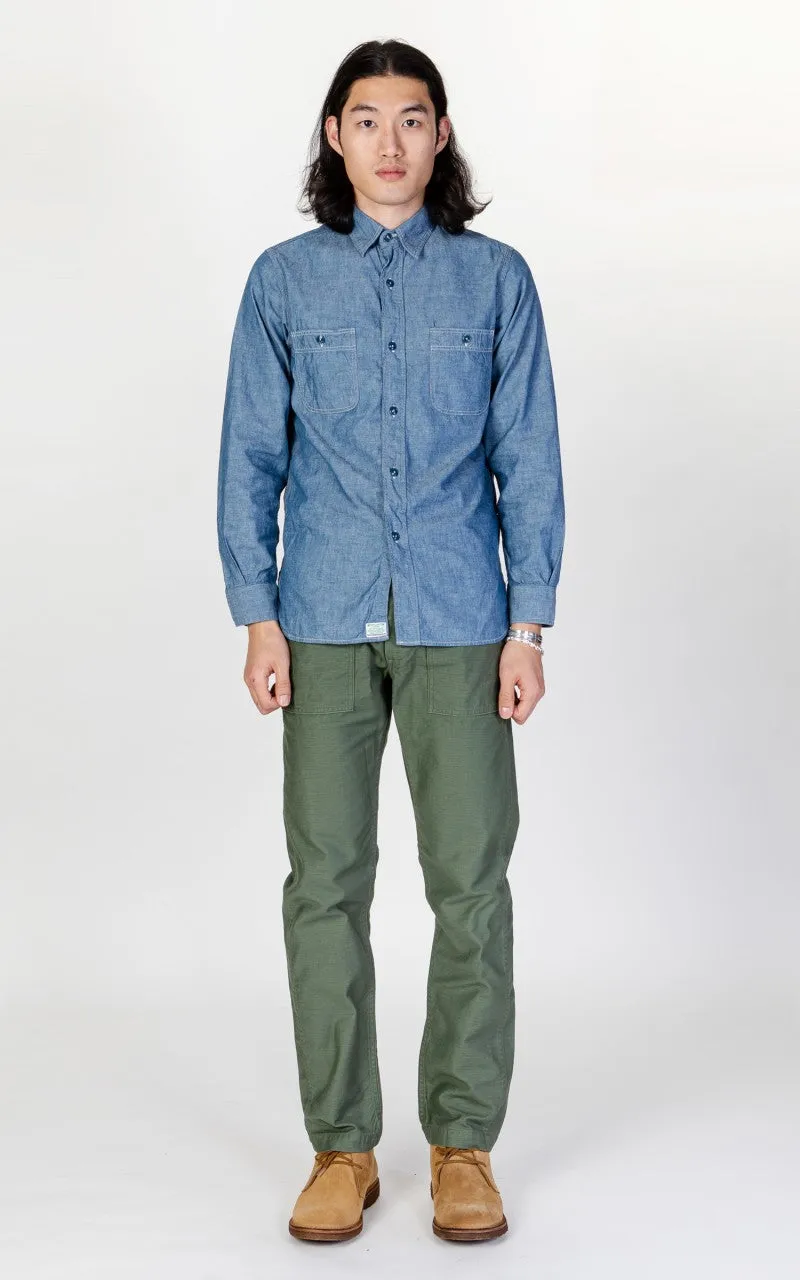 Orslow Chambray Work Shirt Blue sold by Cultizm product image thumbnail 2