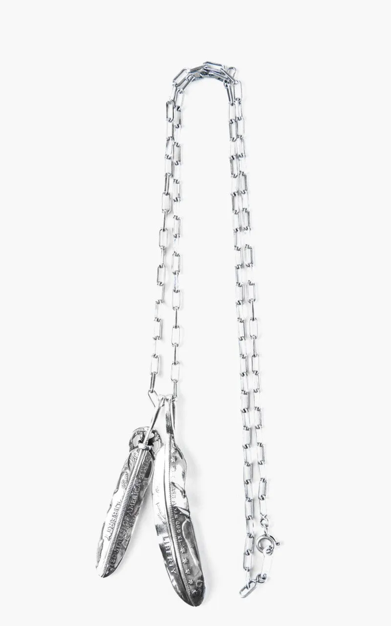 North Works N-532 Necklace 925 Silver Two Feathers sold by Cultizm
