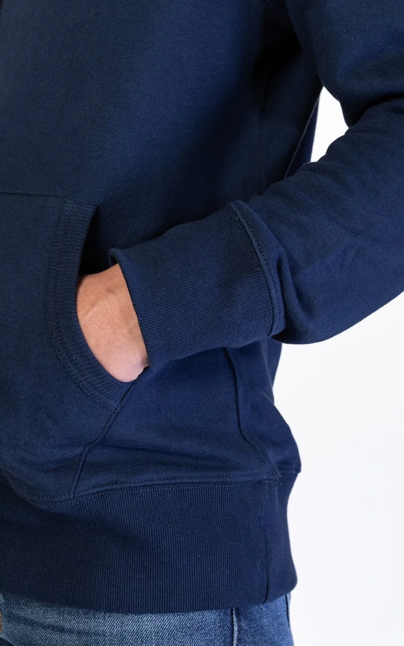 Merz b. Schwanen 382 Hooded Sweater Ink Blue sold by Cultizm product image thumbnail 5