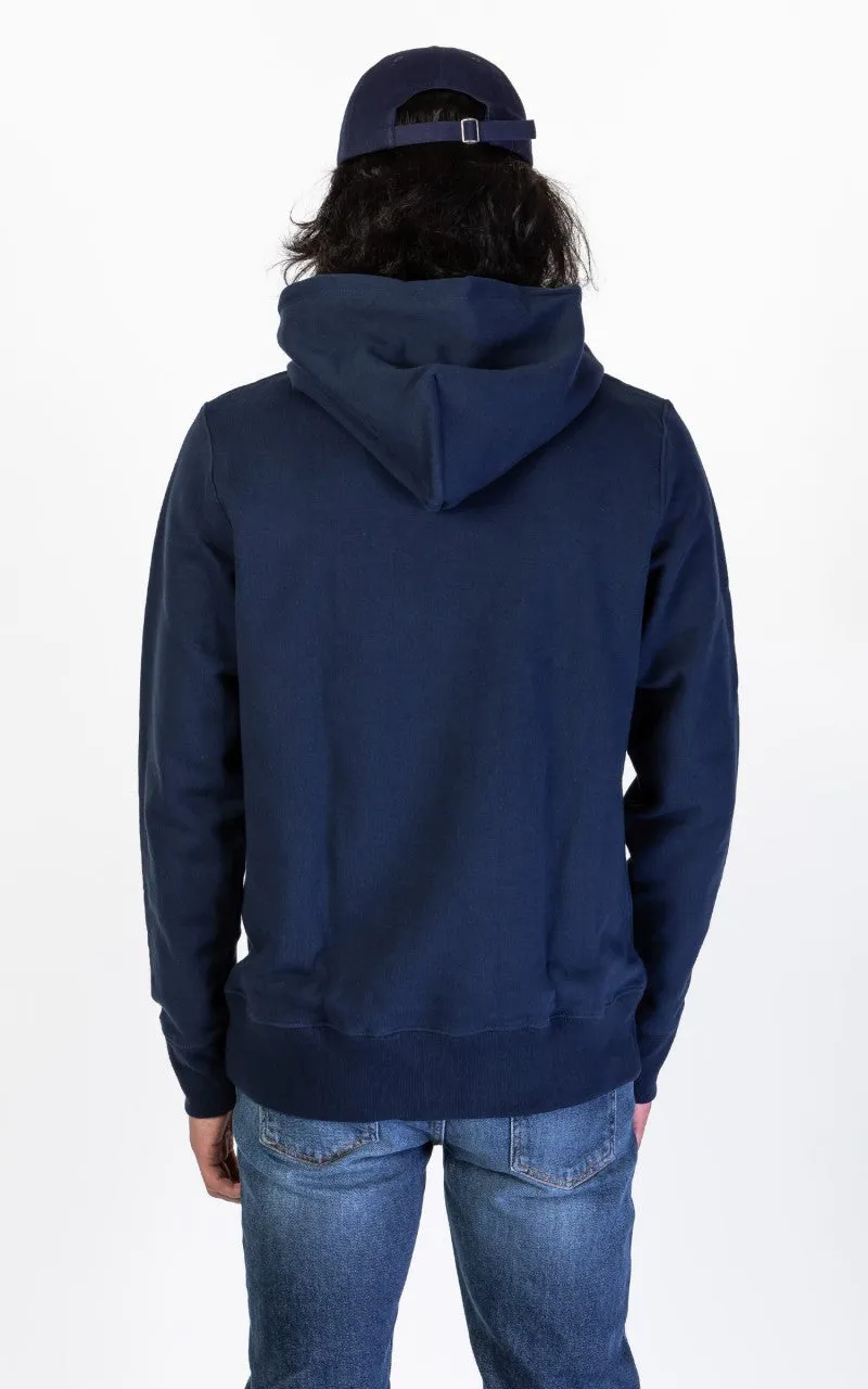 Merz b. Schwanen 382 Hooded Sweater Ink Blue sold by Cultizm product image thumbnail 3