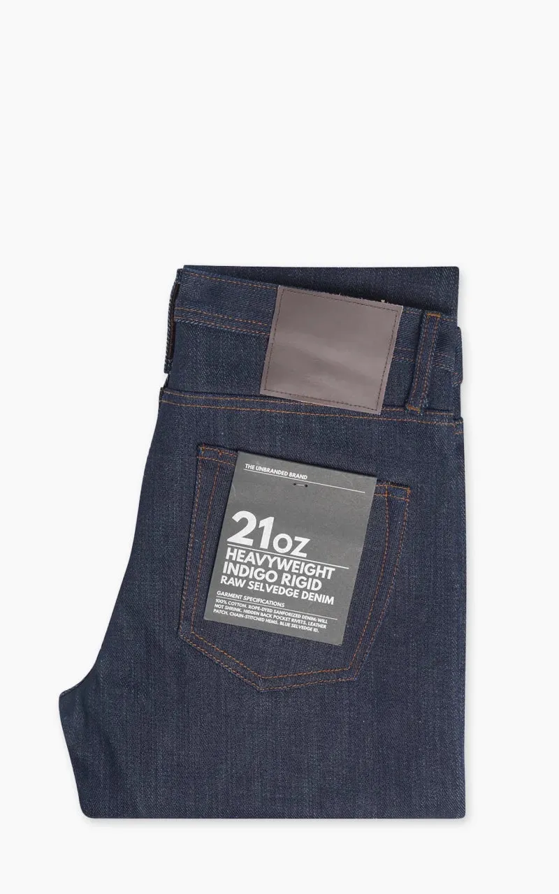 The Unbranded Brand UB121 Skinny Fit Heavyweight Selvedge Indigo 21oz sold by Cultizm