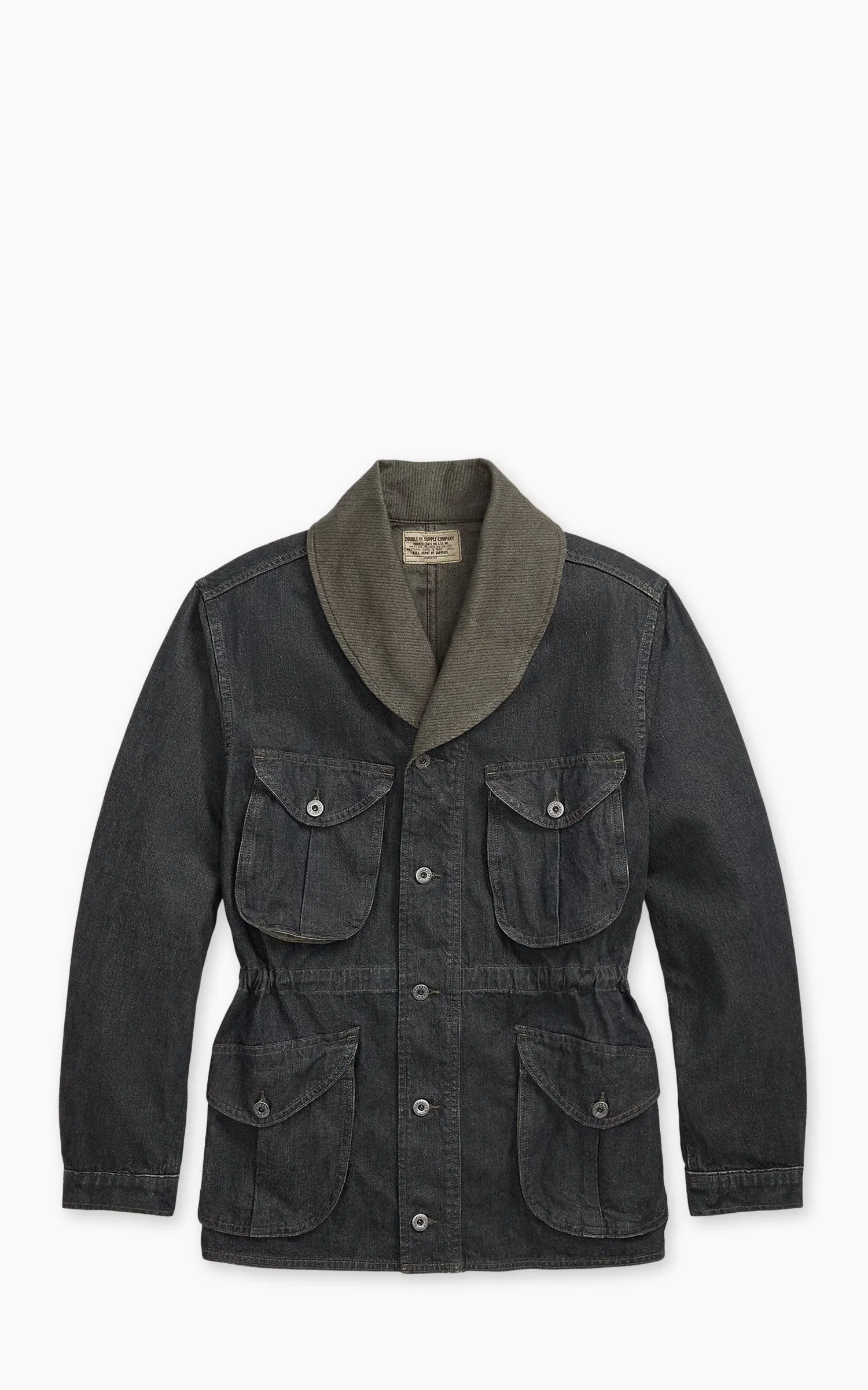 RRL Hugo Cotton-Linen Denim Field Coat Indigo sold by Cultizm