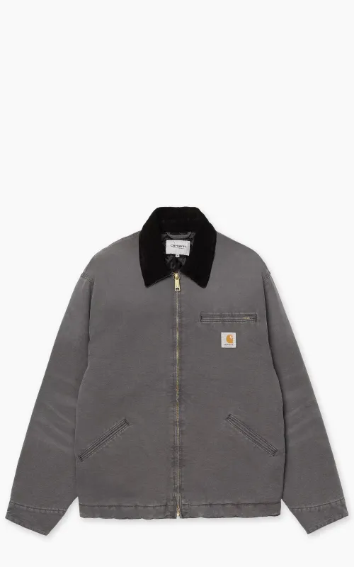 Carhartt WIP OG Detroit Jacket Dearborn Canvas Stone Graphite/Black sold by Cultizm