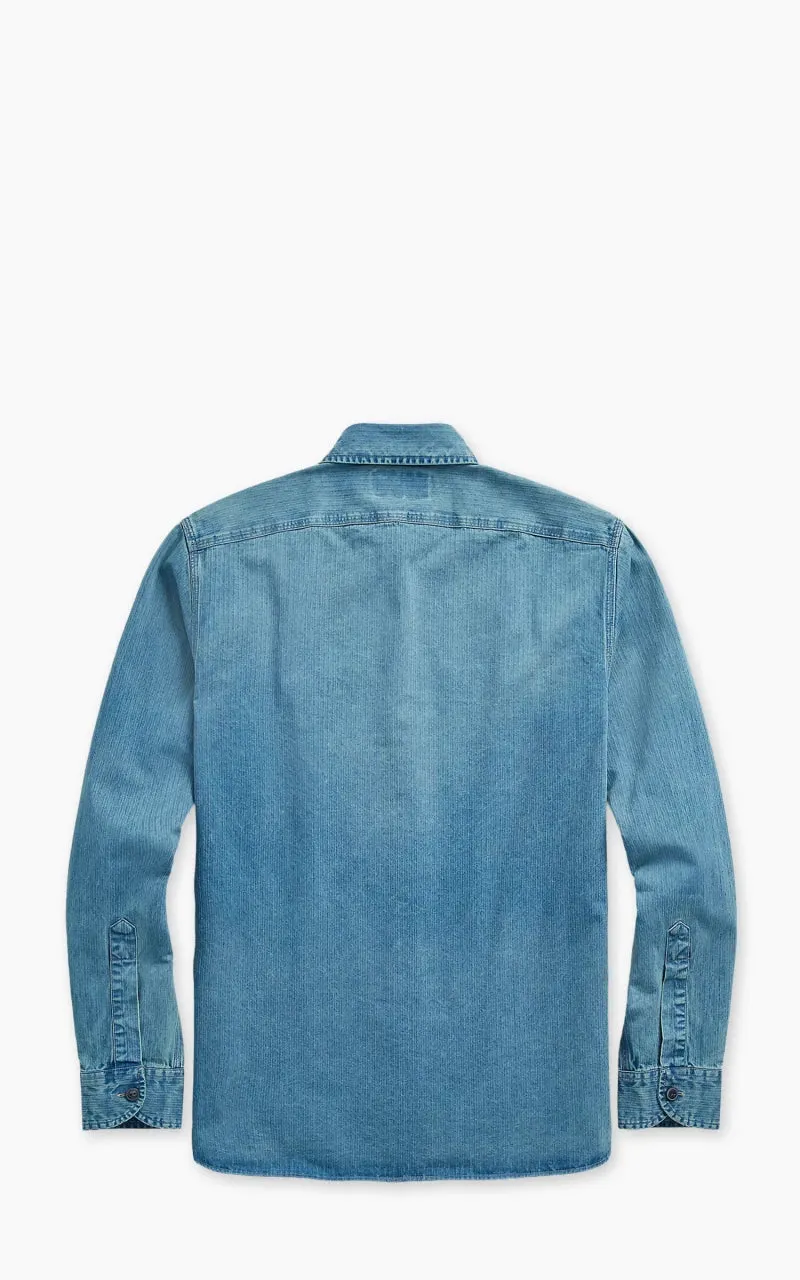 RRL Indigo Herringbone Twill Workshirt Faded Indigo sold by Cultizm product image thumbnail 2