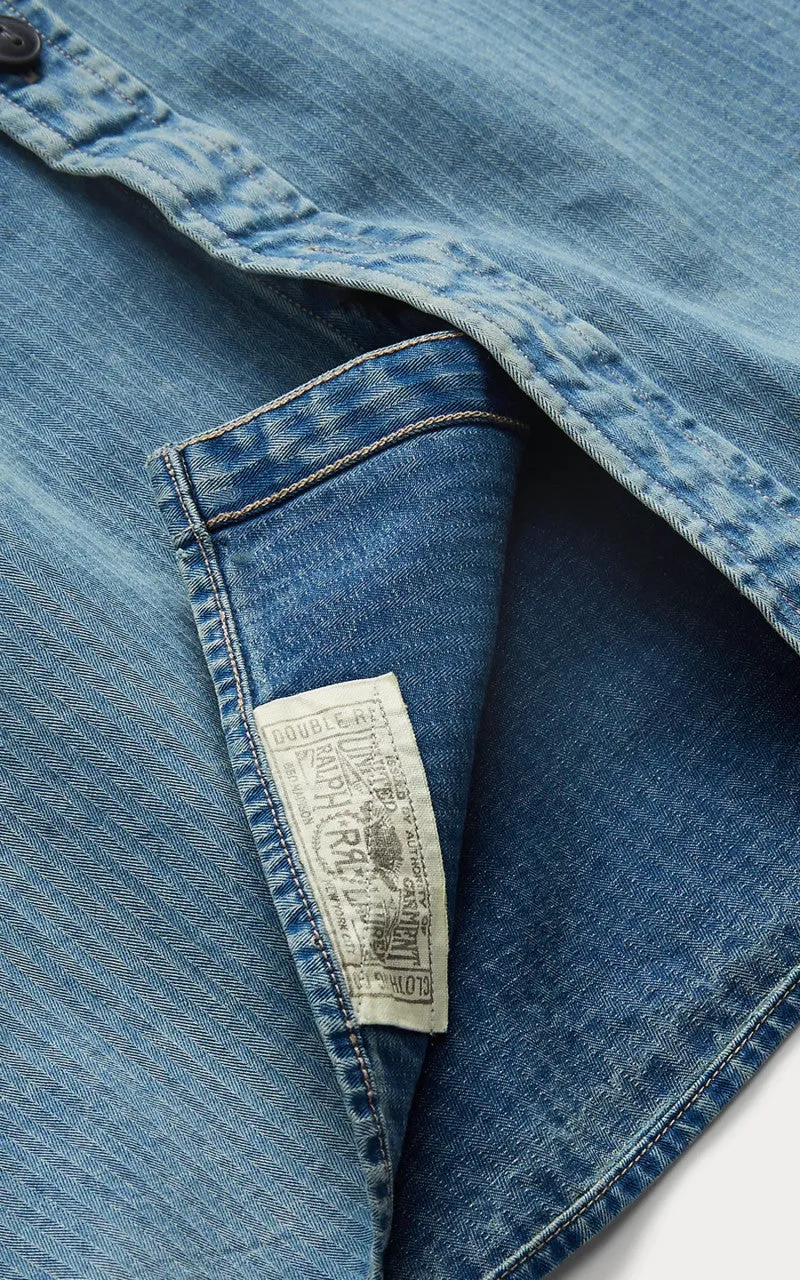 RRL Indigo Herringbone Twill Workshirt Faded Indigo sold by Cultizm product image thumbnail 4