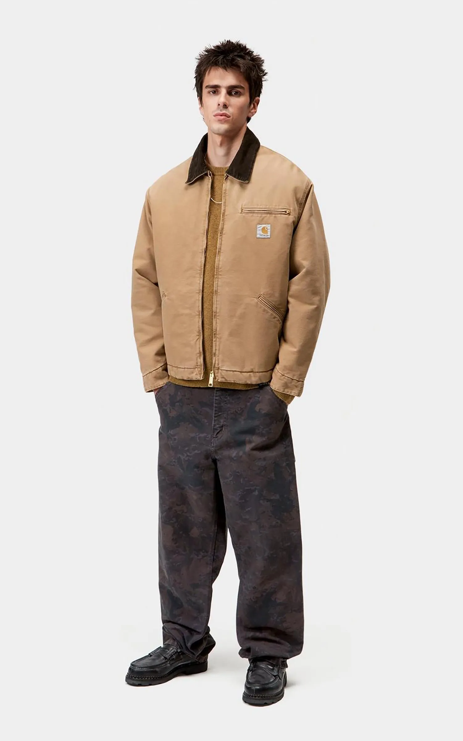 Carhartt WIP OG Detroit Jacket Dearborn Canvas Stone Hamilton Brown/Tobacco sold by Cultizm product image thumbnail 4