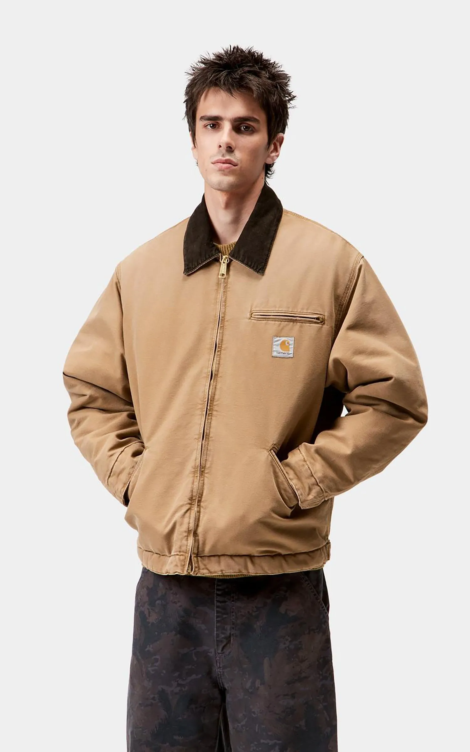 Carhartt WIP OG Detroit Jacket Dearborn Canvas Stone Hamilton Brown/Tobacco sold by Cultizm product image thumbnail 2