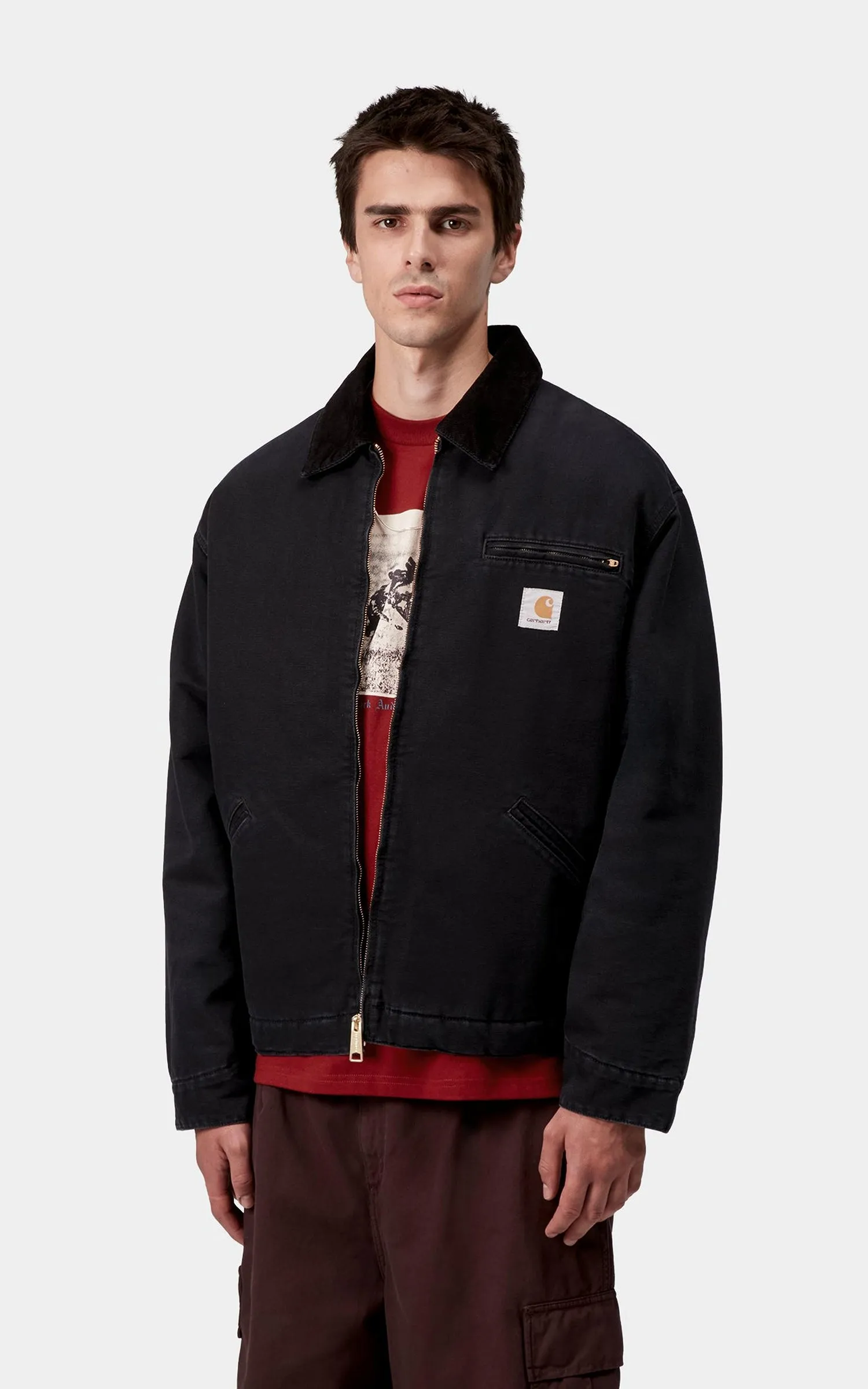 Carhartt WIP OG Detroit Jacket Dearborn Canvas Stone Black/Black sold by Cultizm product image thumbnail 5