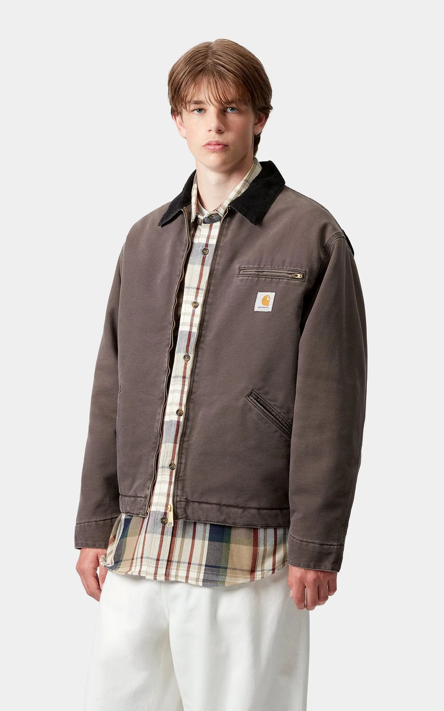 Carhartt WIP OG Detroit Jacket Dearborn Canvas Stone Tobacco/Black sold by Cultizm product image thumbnail 5