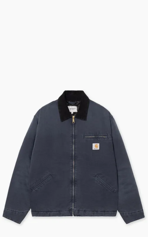 Carhartt WIP OG Detroit Jacket Dearborn Canvas Stone Dark Navy/Black sold by Cultizm