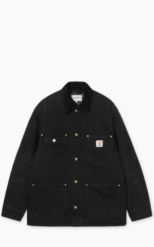 Carhartt WIP OG Chore Coat Dearborn Canvas Stone Wash Black/Black sold by Cultizm