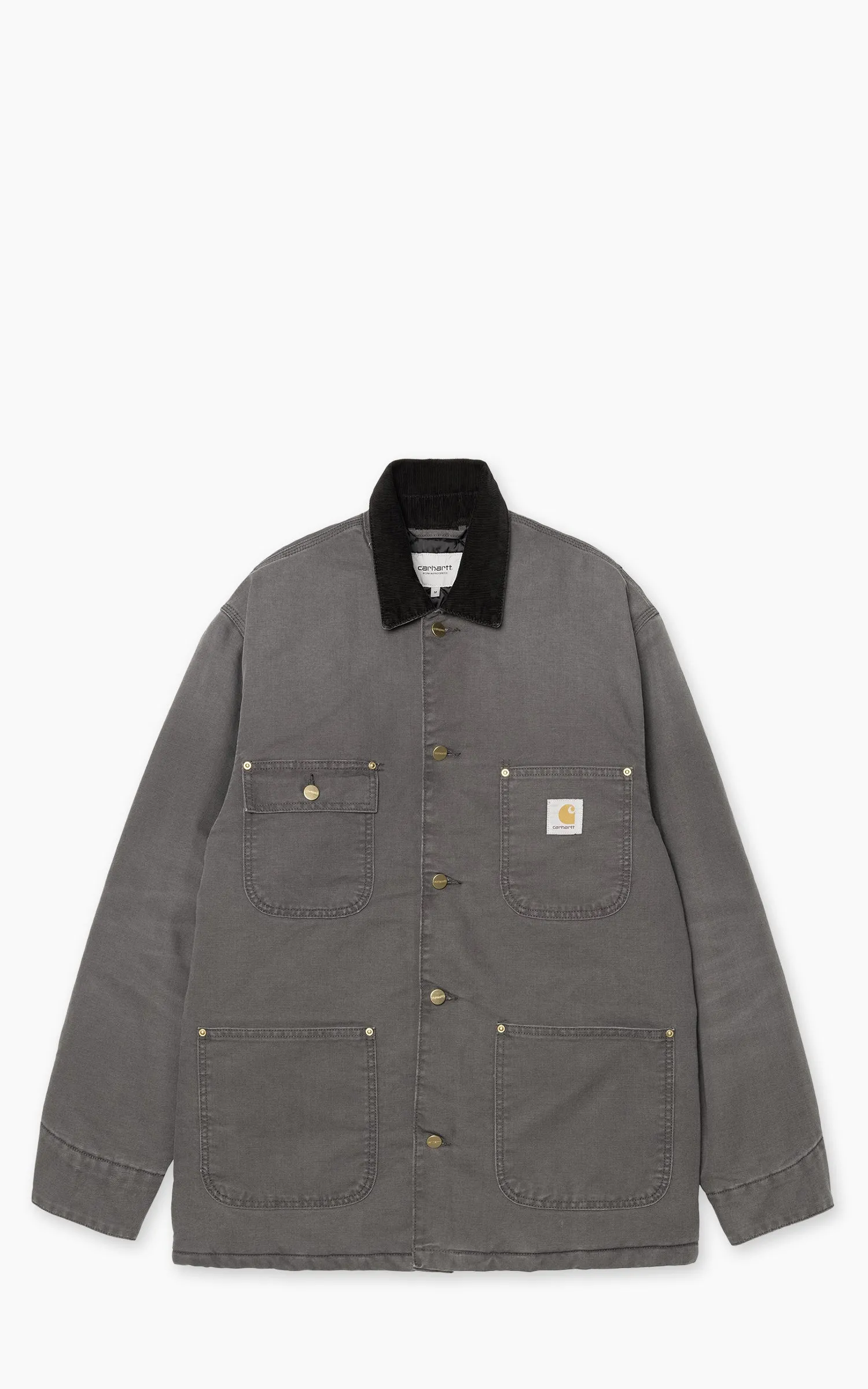 Carhartt WIP OG Chore Coat Dearborn Canvas Stone Wash Graphite/Black sold by Cultizm