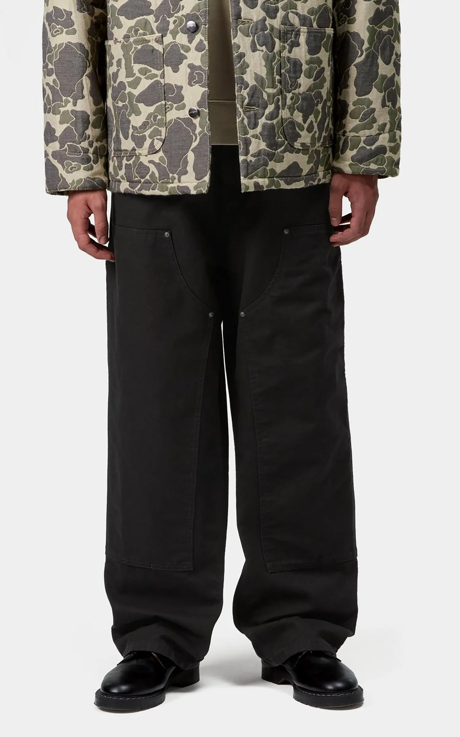 Carhartt WIP OG Double Knee Pant Deerfield Canvas Stone Washed Black sold by Cultizm product image thumbnail 4