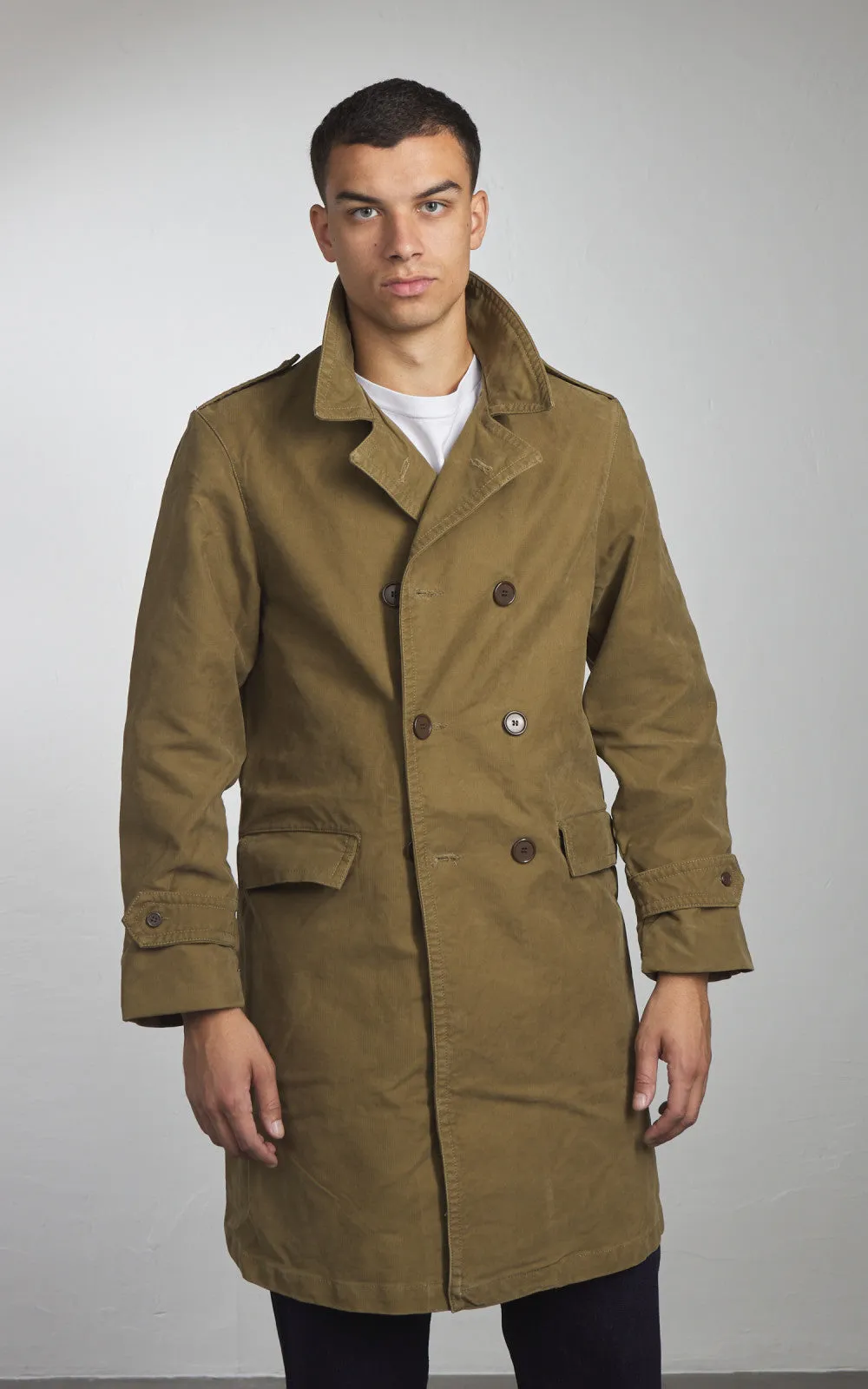 Chesapeake's Jungle Cloth Naval Officer Trench Coat Khaki Green sold by Cultizm product image thumbnail 5