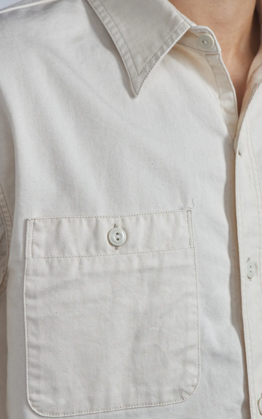 Fullcount 4087-2 Twill Work Shirt Ecru sold by Cultizm product image thumbnail 4