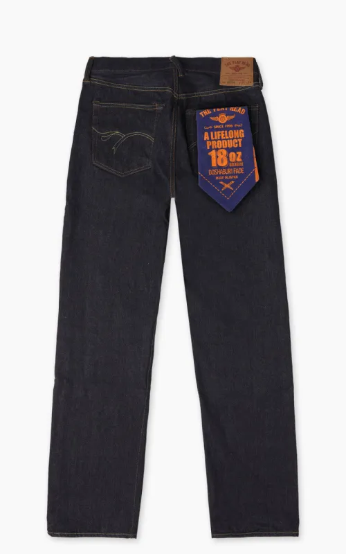 The Flat Head FN-8004 Wide Tapered Jeans Selvedge Indigo 18oz sold by Cultizm