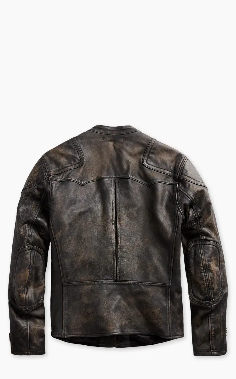 RRL Watts Slim Fit Leather Moto Jacket Black sold by Cultizm product image thumbnail 2