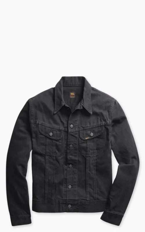 RRL Lot 271 Denim Trucker Jacket Worn In Black Wash sold by Cultizm