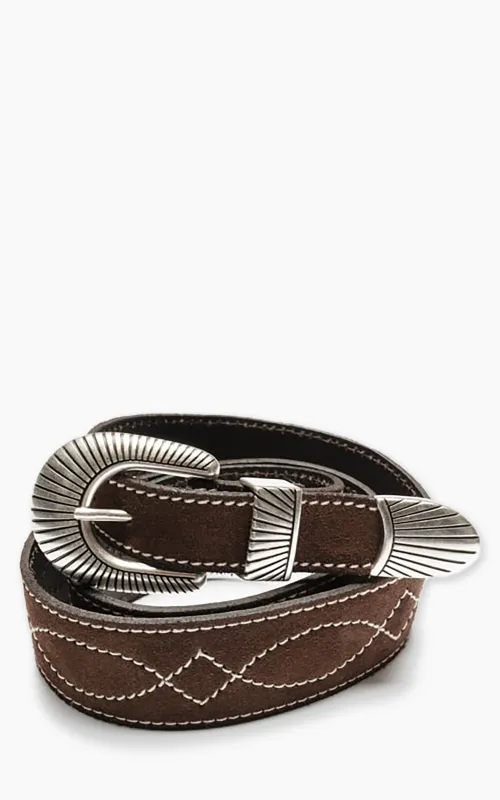 Nudie Jeans Western Ranch Suede Belt Toffee Brown sold by Cultizm