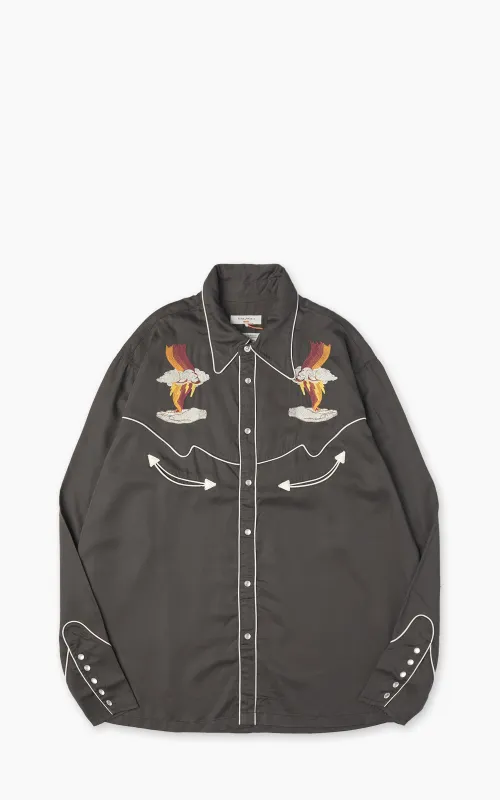 Nudie Jeans Gonzo Western Shirt Sunburns Black/Brown sold by Cultizm