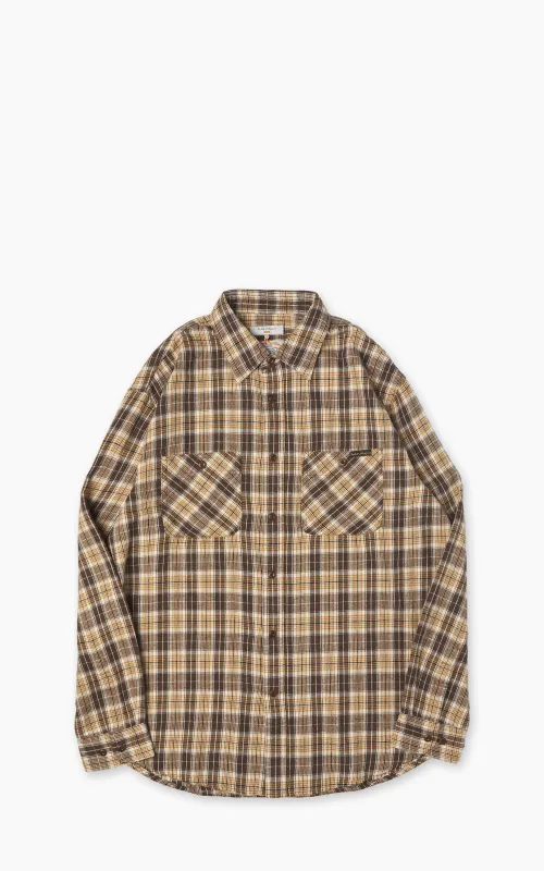 Nudie Jeans Julian Worker Shirt Check Brown sold by Cultizm