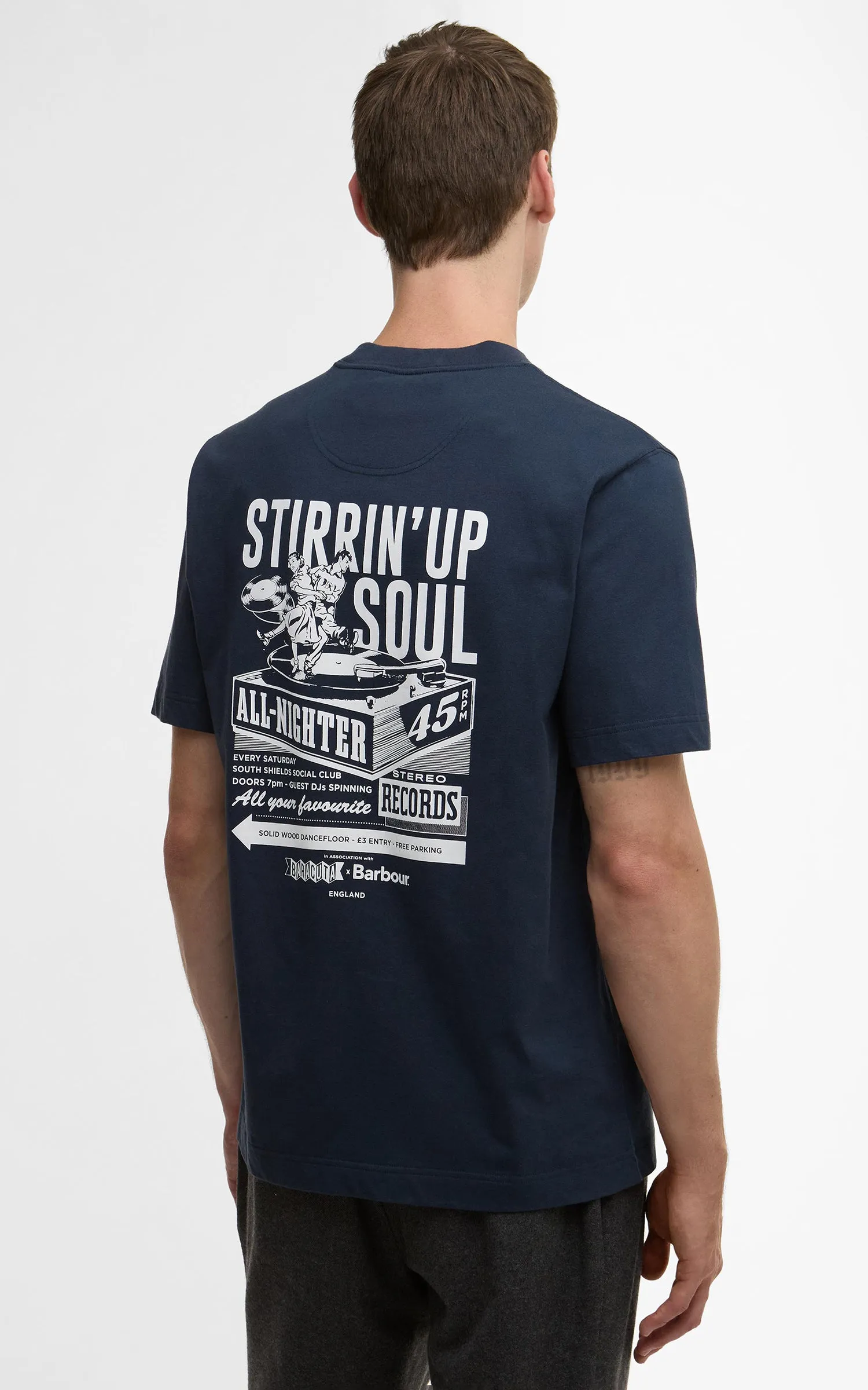 Barbour x Baracuta T-Shirt All Nighter Oversized Navy sold by Cultizm product image thumbnail 2