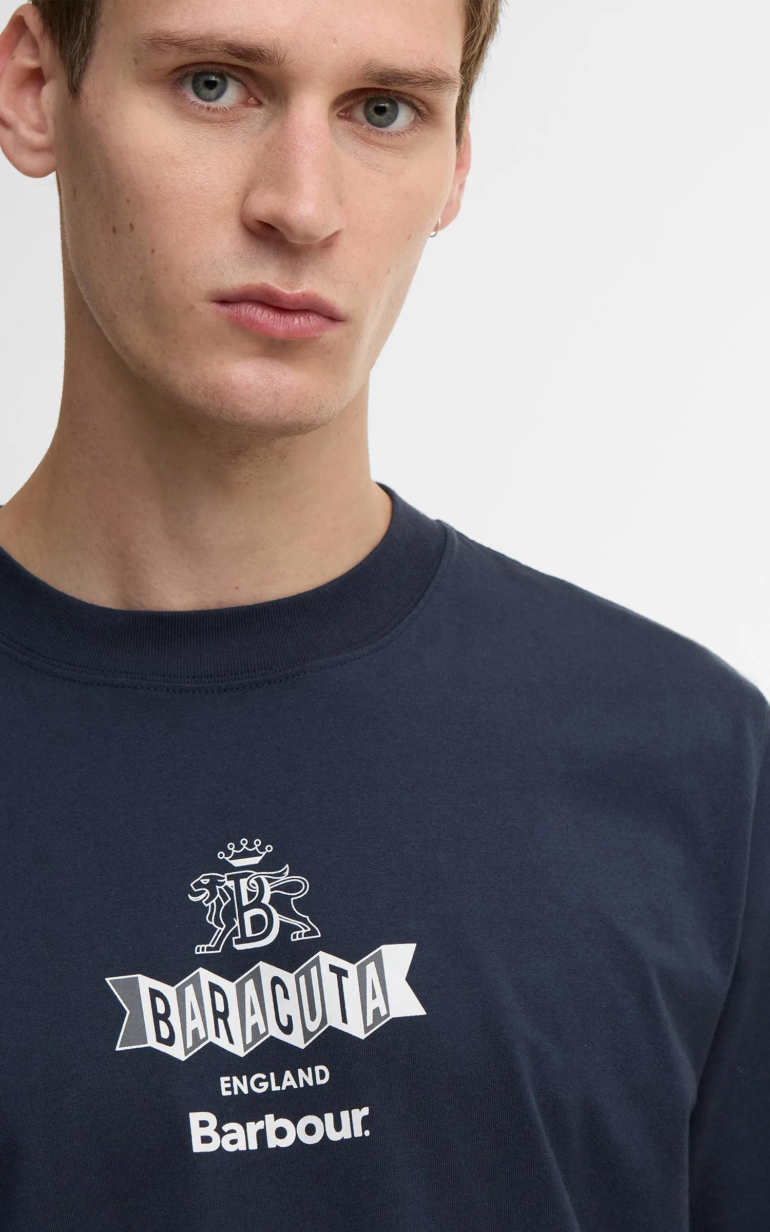 Barbour x Baracuta T-Shirt Vinyl Oversized Navy sold by Cultizm product image thumbnail 3