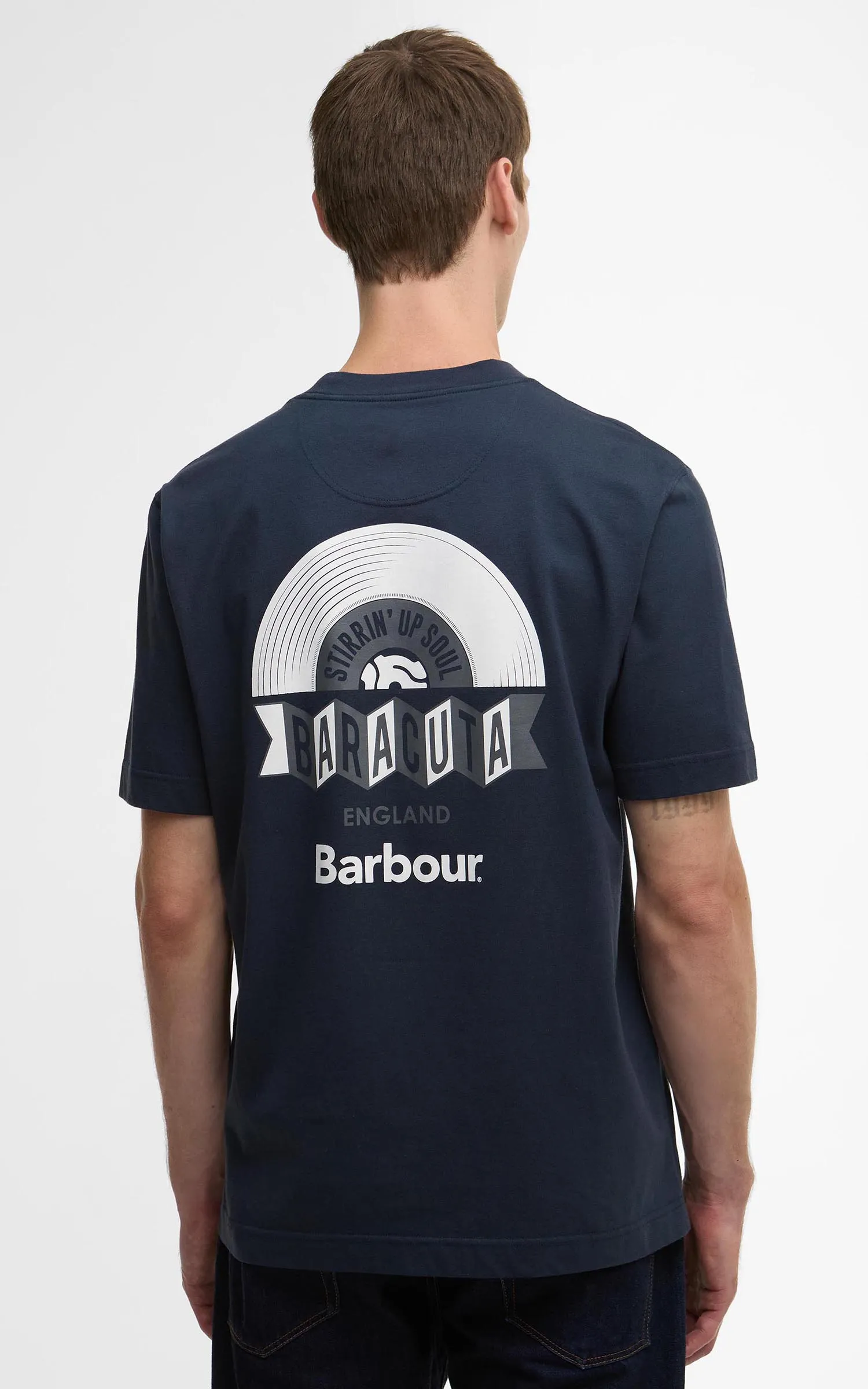 Barbour x Baracuta T-Shirt Vinyl Oversized Navy sold by Cultizm product image thumbnail 2