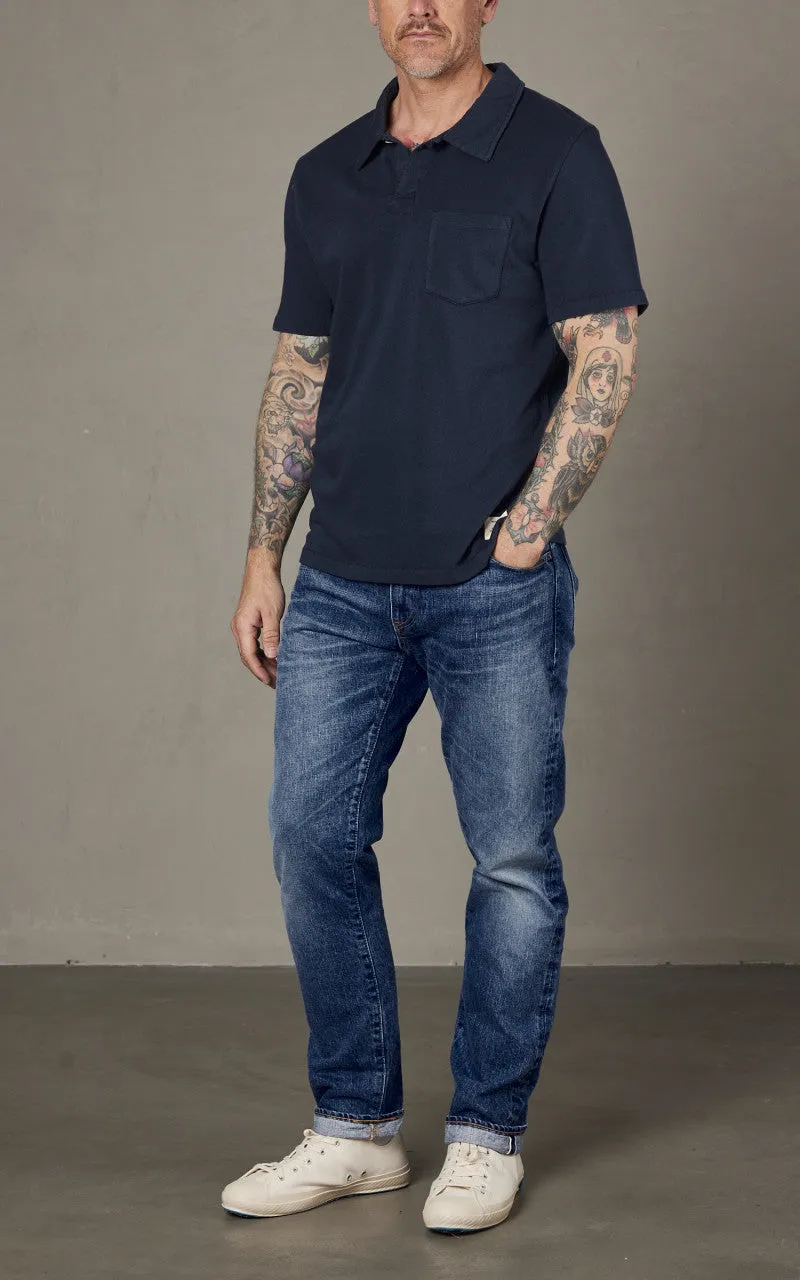 Merz b. Schwanen PLP04 Polo Shirt Denim Blue sold by Cultizm product image thumbnail 2