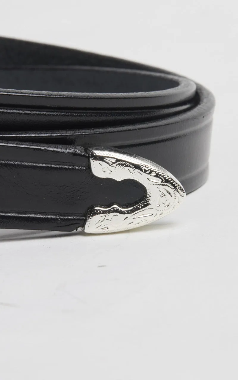 Tory Leather Bridle Leather Western Buckle Belt Black sold by Cultizm product image thumbnail 3