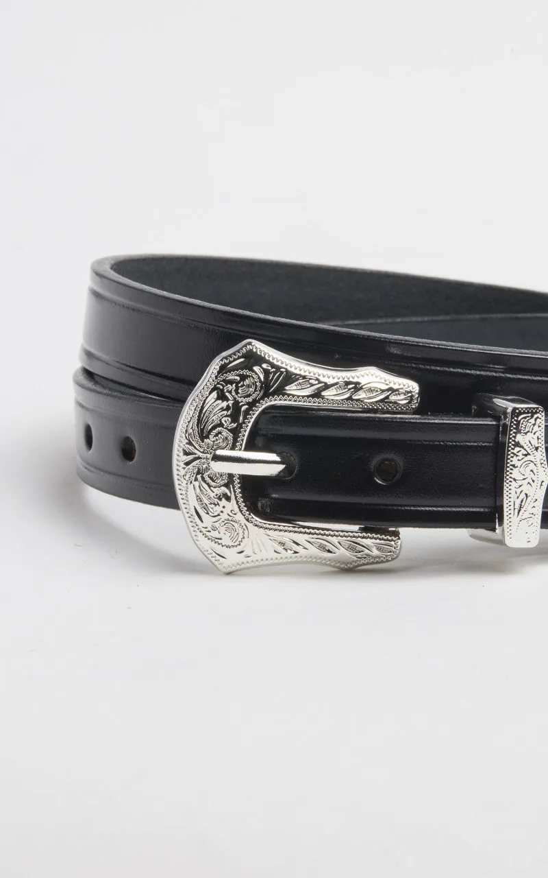Tory Leather Bridle Leather Western Buckle Belt Black sold by Cultizm product image thumbnail 2