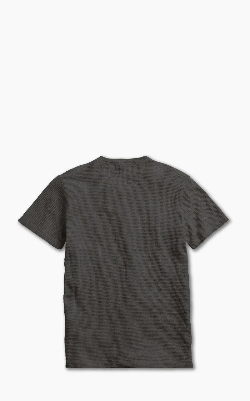 RRL Waffle-Knit Henley Shirt Faded Black Canvas sold by Cultizm product image thumbnail 4