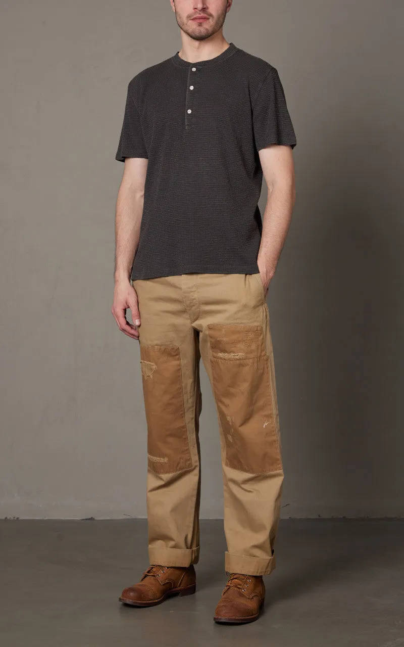 RRL Waffle-Knit Henley Shirt Faded Black Canvas sold by Cultizm product image thumbnail 2