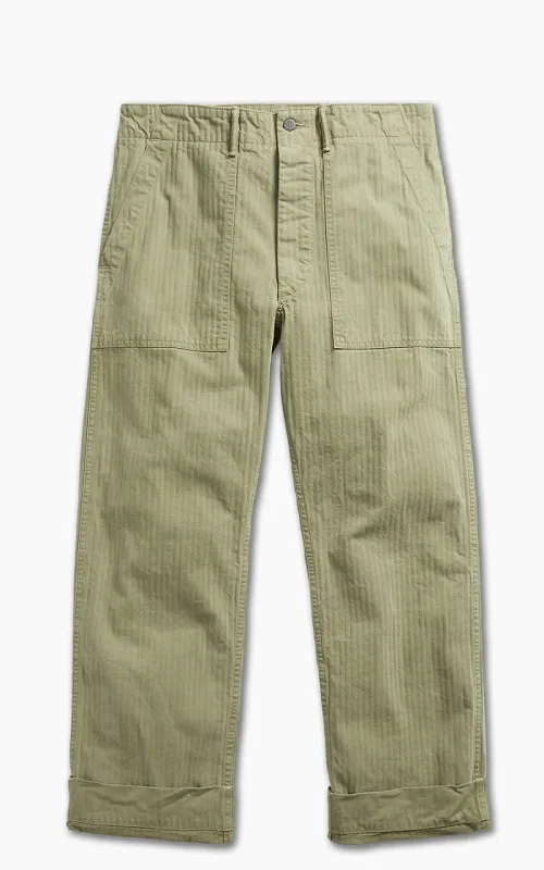 RRL Army Utility Flat Pant Herringbone Brewster Green sold by Cultizm