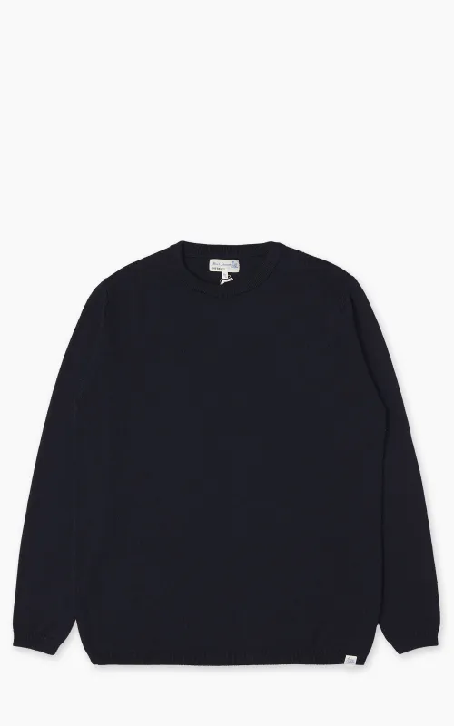 Merz b. Schwanen MWRC01 Classic Crew Merino Wool Pullover Dark Navy sold by Cultizm