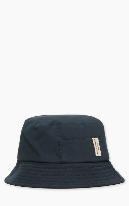 Merz b. Schwanen BH03 Cotton Poplin Bucket Hat Dark Navy sold by Cultizm