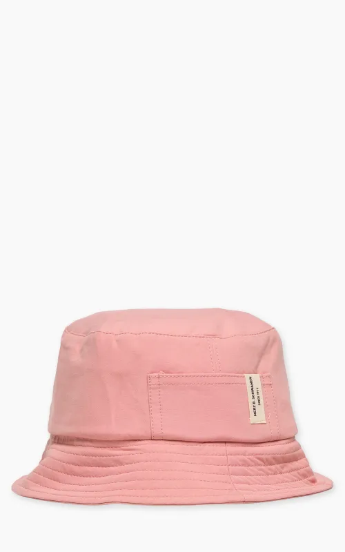 Merz b. Schwanen BH03 Cotton Poplin Bucket Hat Peach sold by Cultizm