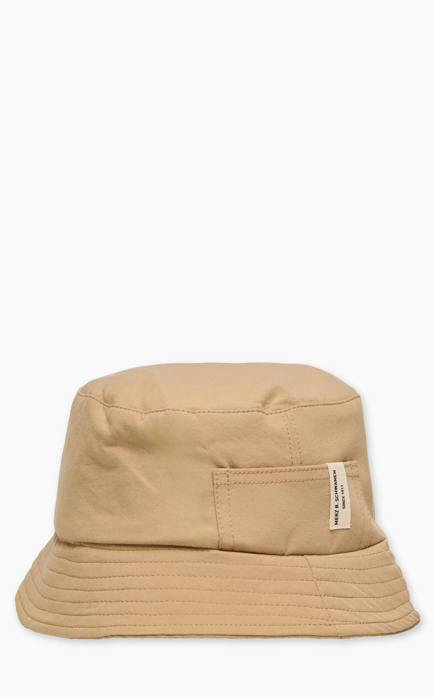 Merz b. Schwanen BH03 Cotton Poplin Bucket Hat Khaki sold by Cultizm