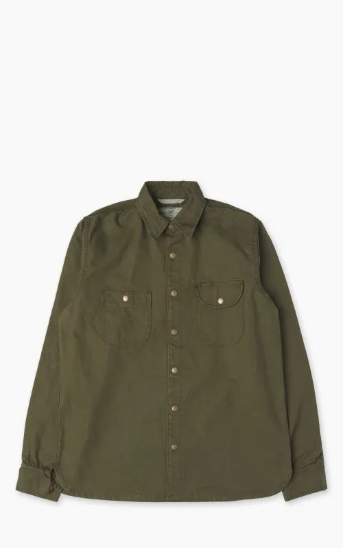 Rogue Territory Work Shirt Dyed Canvas Selvedge Olive sold by Cultizm