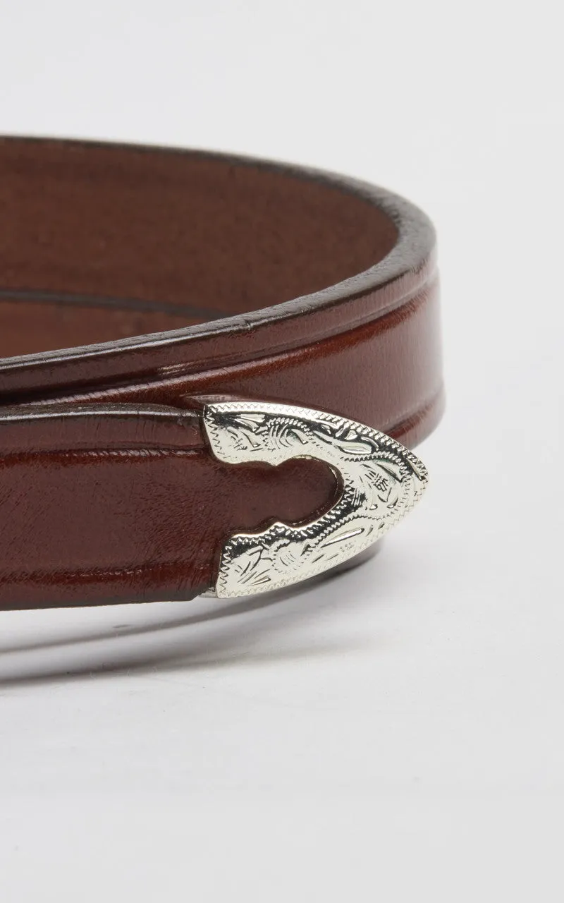 Tory Leather Bridle Leather Western Buckle Belt Oakbark sold by Cultizm product image thumbnail 3