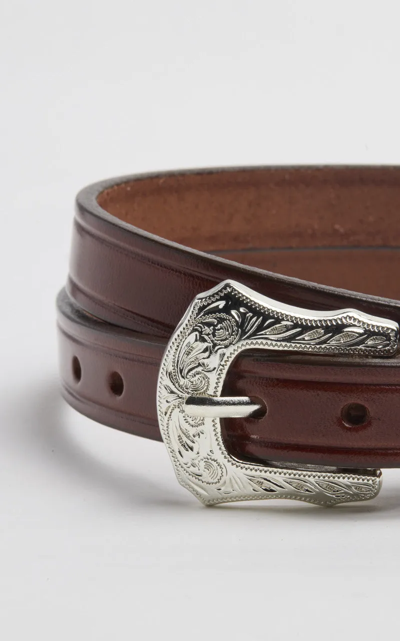 Tory Leather Bridle Leather Western Buckle Belt Oakbark sold by Cultizm product image thumbnail 2