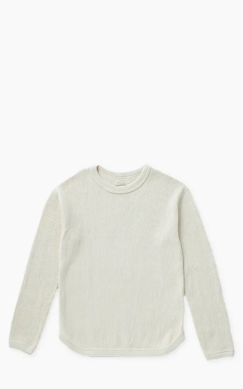 Fullcount 5964-22 Heavyweight Waffle Longsleeve T-Shirt Ecru sold by Cultizm