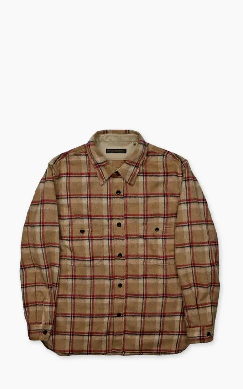 Fullcount 4096 Wool Shaggy Check Work Shirt Beige sold by Cultizm