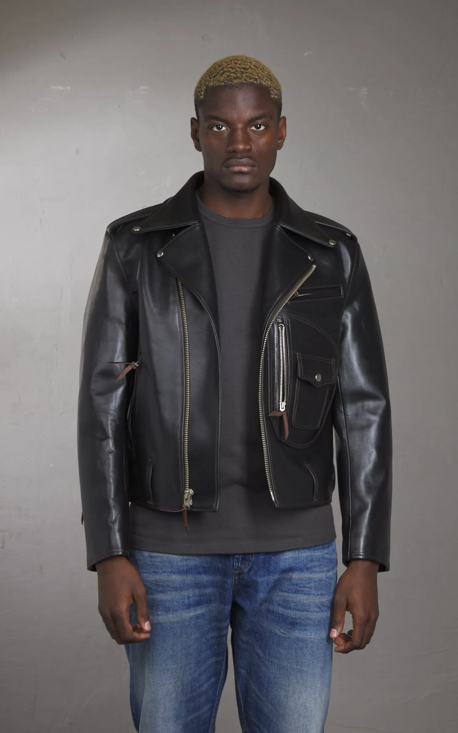 Y'2 Leather HR-55 Horsehide Leather Vintage D-Pocket Double Rider Jacket sold by Cultizm product image thumbnail 3