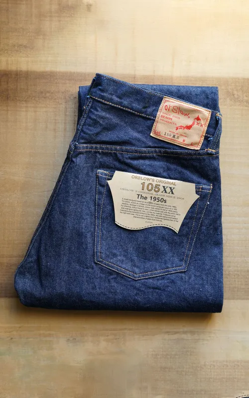 Orslow The 1950s Jeans 105XX One Wash Indigo sold by Cultizm