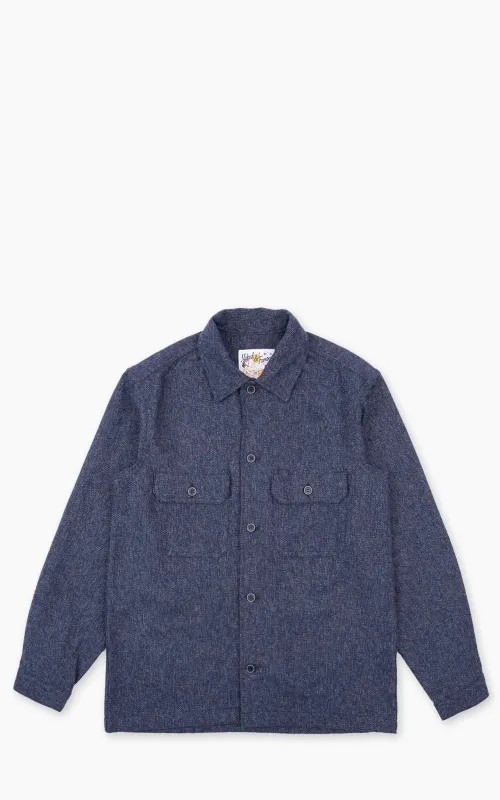 Naked & Famous Denim Work Shirt Herringbone Triple Twist Indigo sold by Cultizm