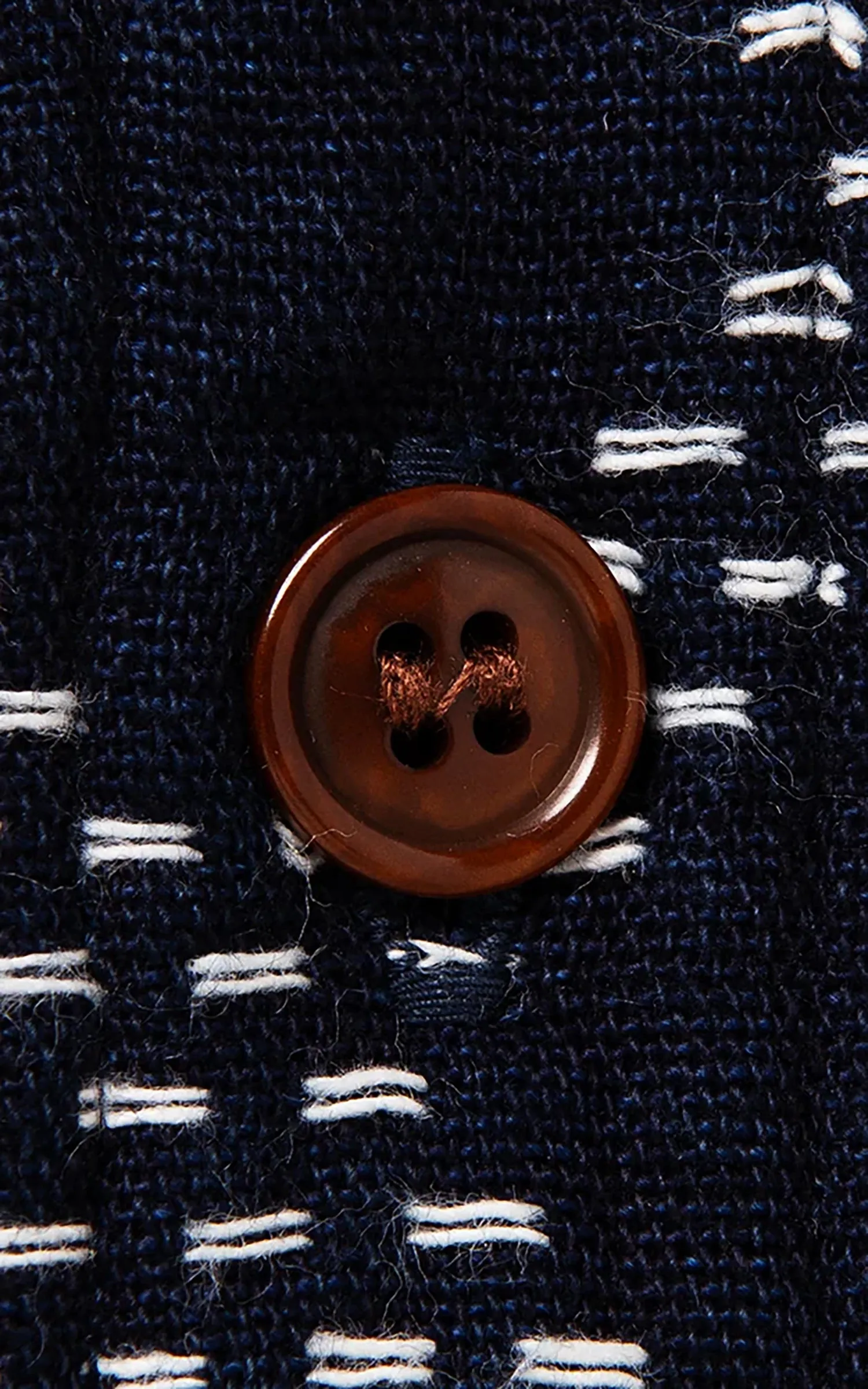 Studio D'Artisan 5728 Indigo Sashiko Dobby Work Shirt Indigo sold by Cultizm product image thumbnail 5