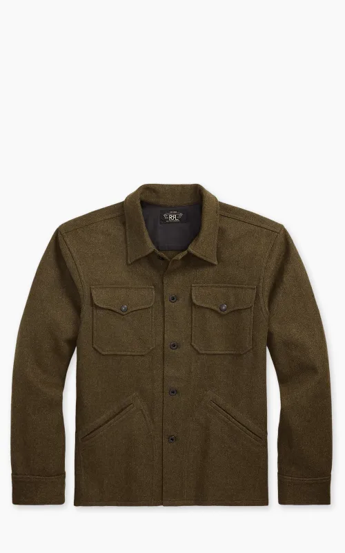 RRL Wool-Blend Overshirt Olive sold by Cultizm