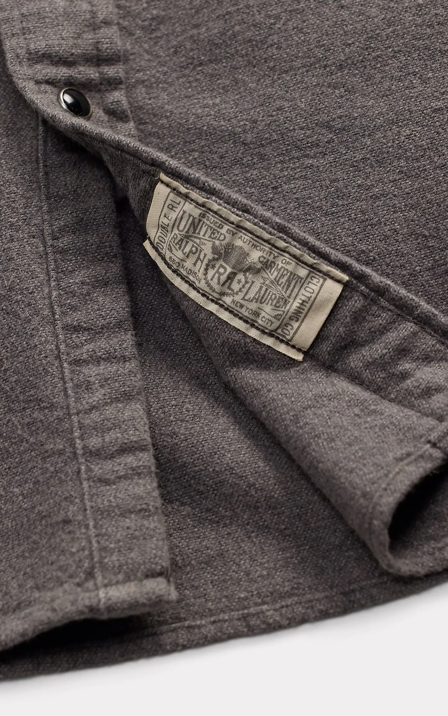 RRL Slim Fit Chamois Western Shirt Heather Grey sold by Cultizm product image thumbnail 3