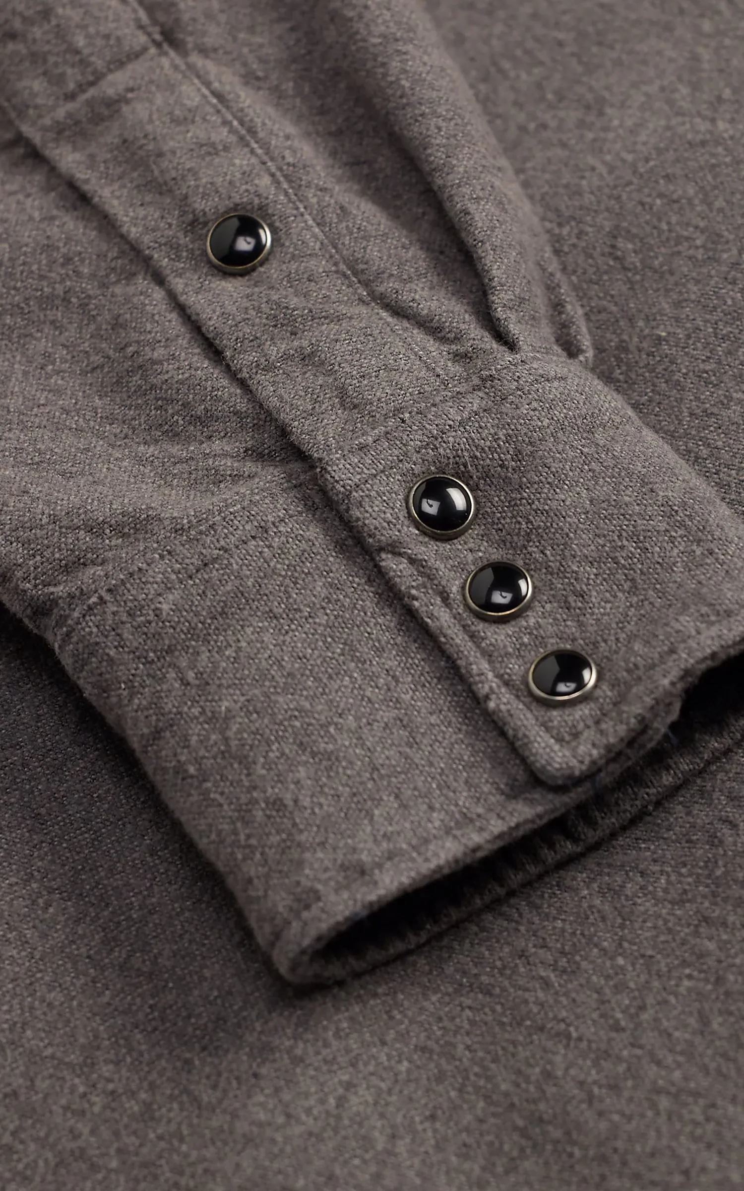 RRL Slim Fit Chamois Western Shirt Heather Grey sold by Cultizm product image thumbnail 4